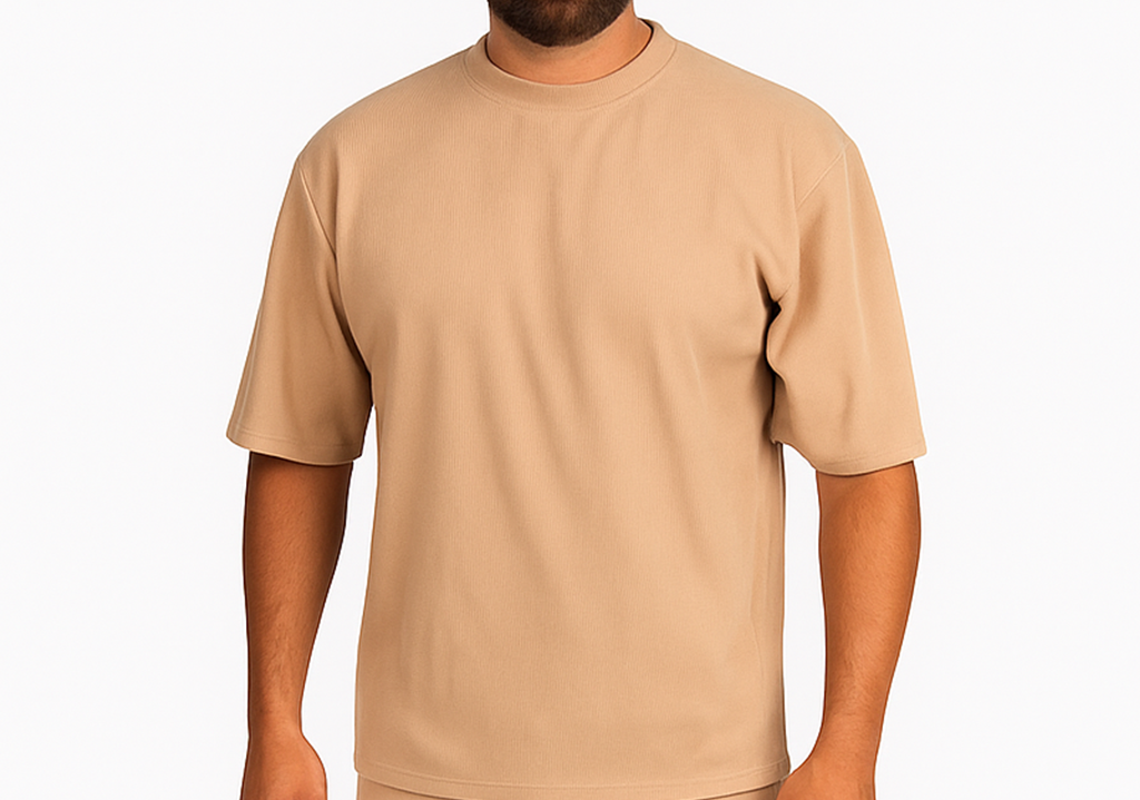 Ribbed cotton oversized t-shirt