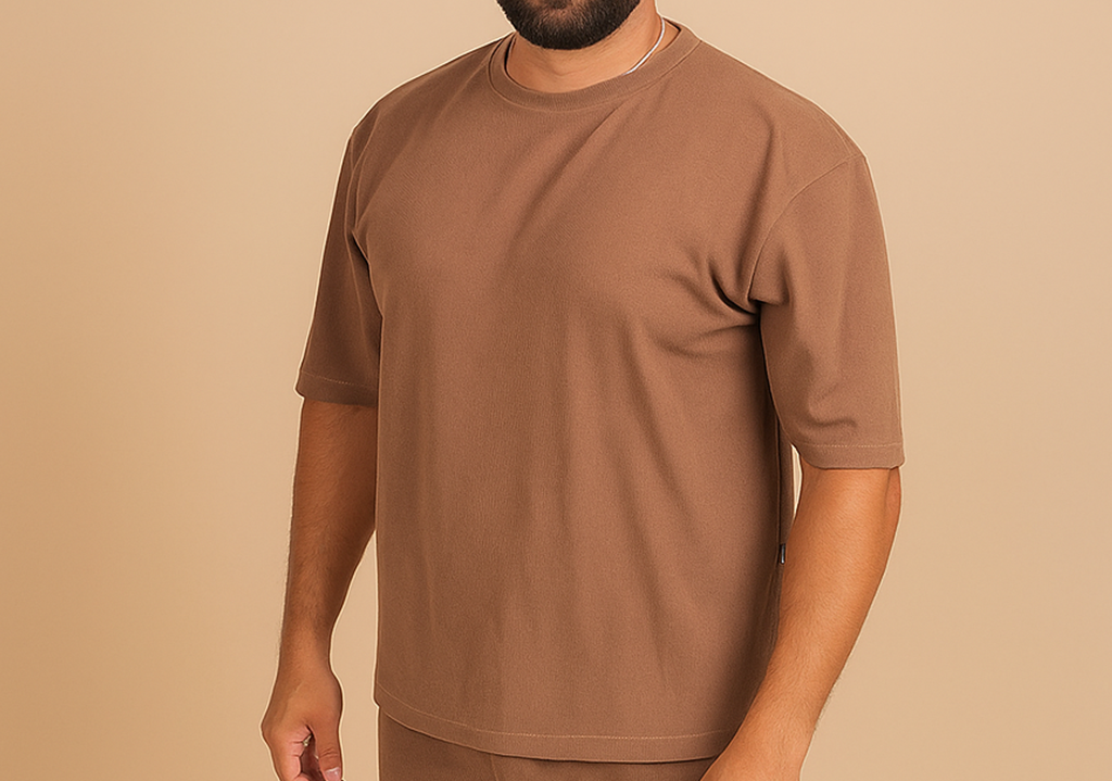 Ribbed cotton oversized t-shirt
