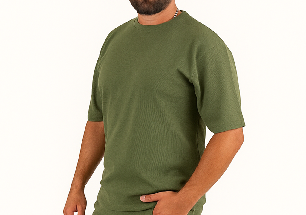 Ribbed cotton oversized t-shirt