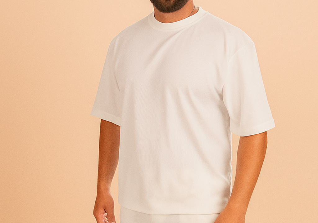 Ribbed cotton oversized t-shirt