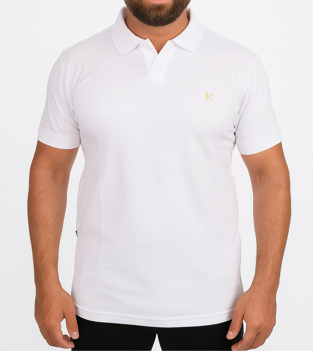 V-neck cotton polo t-shirt